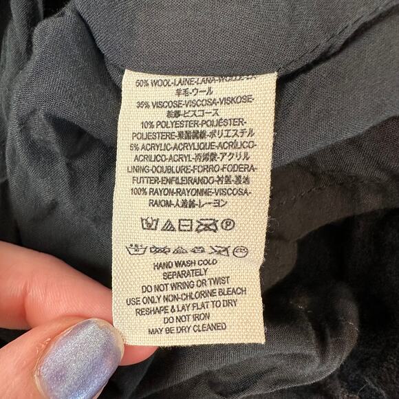 Free People Gemma’s Favorite Dress Wool Blend V-Neck Apron Style Pinafore Gray - Picture 12 of 13